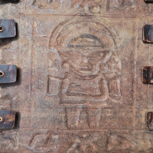 Angel Pazmino Tooled Leather Chair Seat Replacement Part Mexican Aztec Vintage - Picture 11 of 16